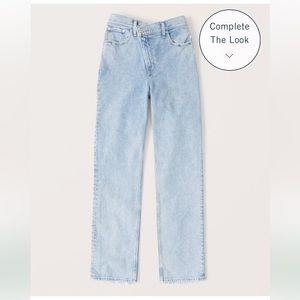 Abercrombie- Ultra High Rise 90s Straight Jean - Size 25 - criss cross waist